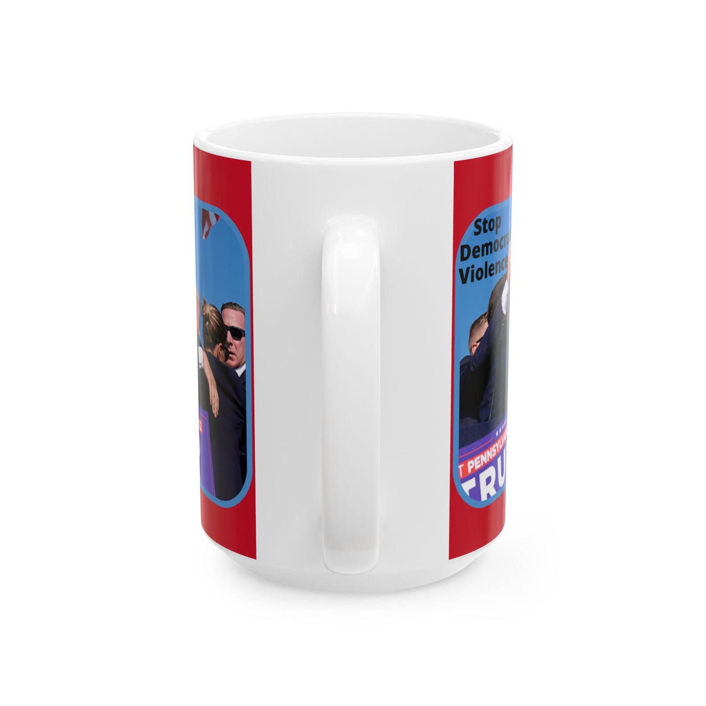 Stop Democrat Violence Red Mug by cypherpunkgear