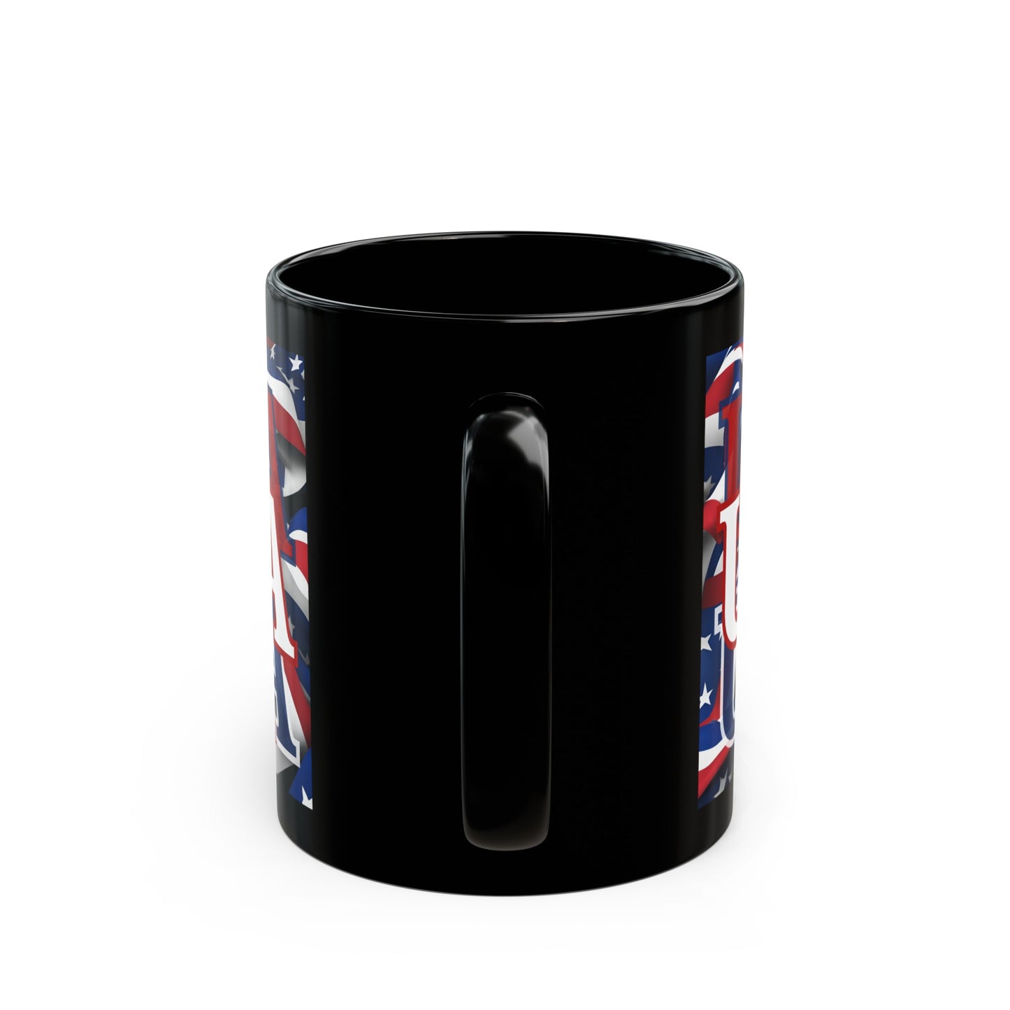 USA WHfont Center Patriot Black Mug by cypherpunkgear