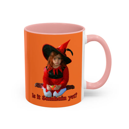 Is it Samhain yet? Orange Accent Mug by CreepyCrafts.boo