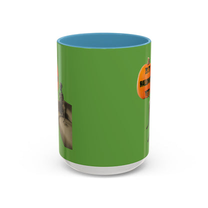 Waiting for Halloween Skeleton Accent Mug by cypherpunkgear