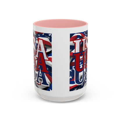 USA Red font Center Patriot Accent Mug by cypherpunkgear.com