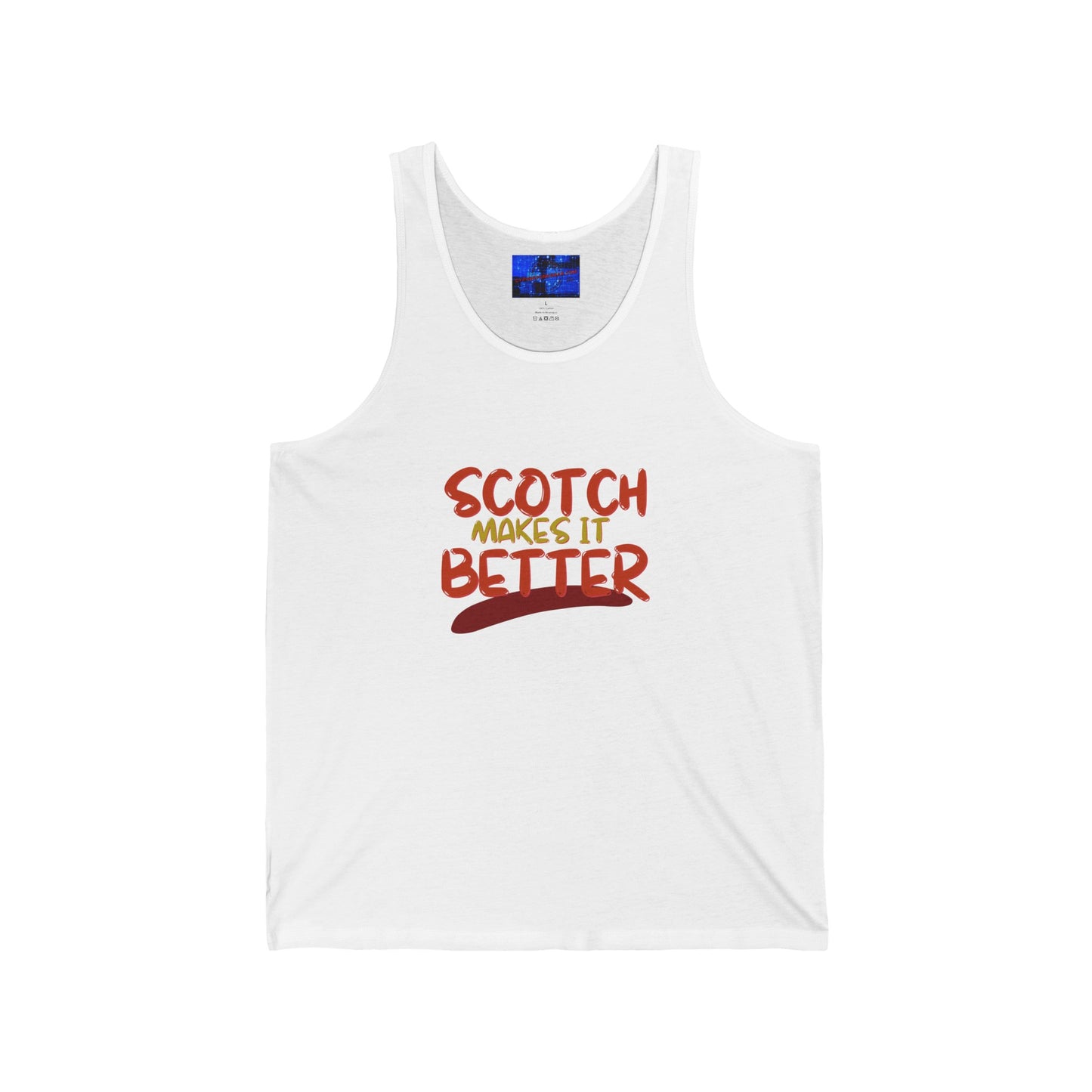 Scotch makes it better Unisex Jersey Tank Top by cypherpunkgear