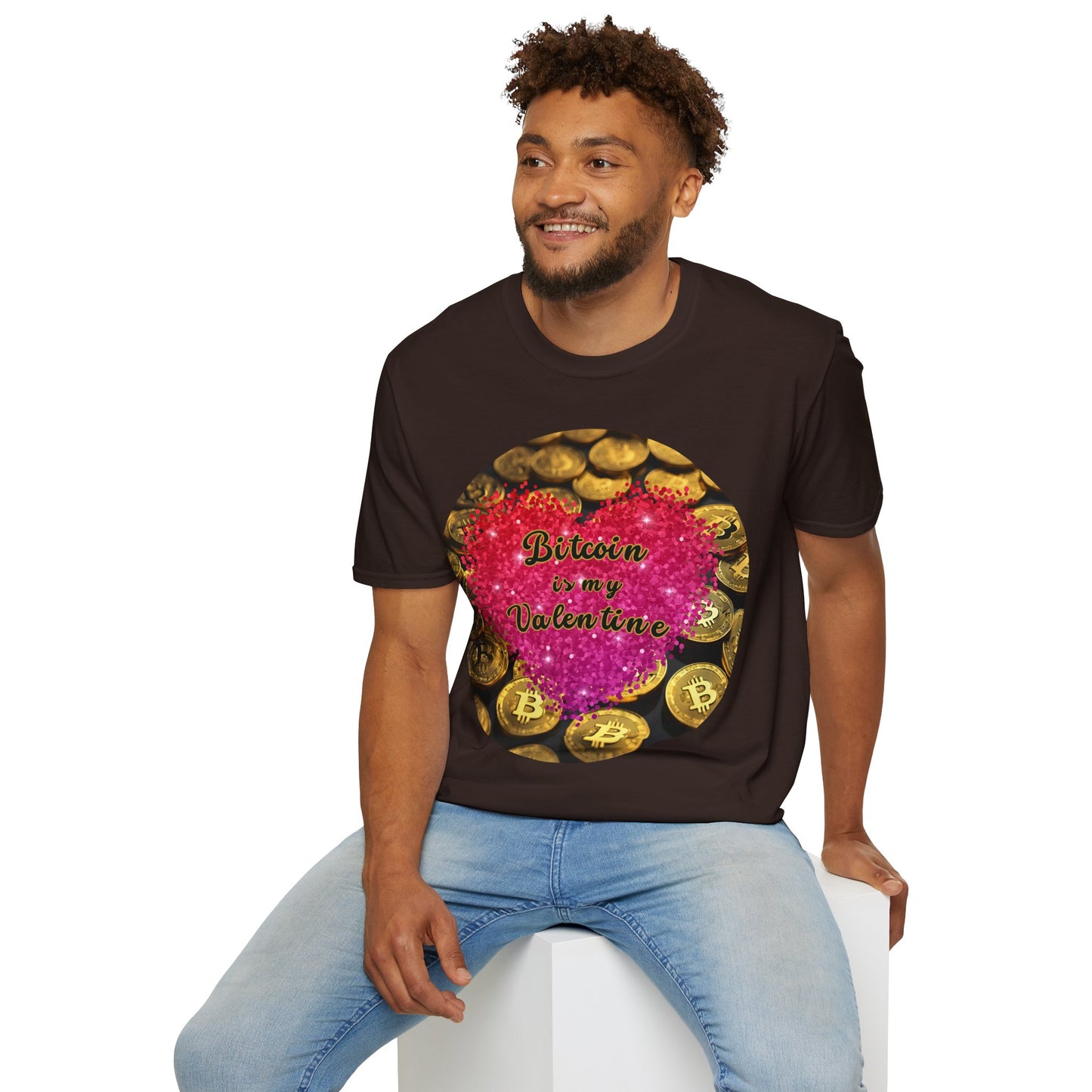 Bitcoin is My Valentine Dark colors Unisex T-Shirt by cypherpunkgear.com