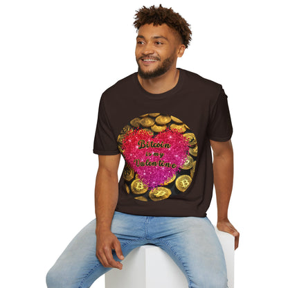 Bitcoin is My Valentine Dark colors Unisex T-Shirt by cypherpunkgear.com