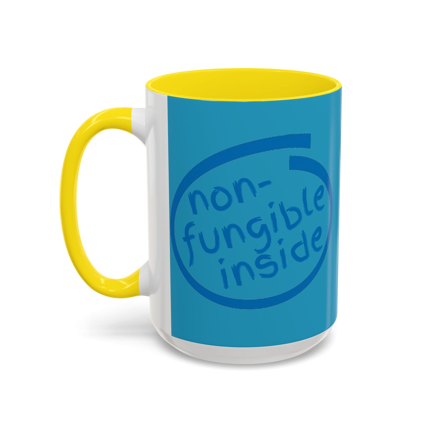 Non-Fungible Inside Turquoise Accent Mug by cypherpunkgear.com