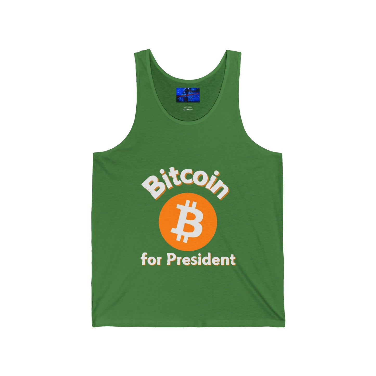 Bitcoin (BTC) for President Unisex Jersey Tank Top by cypherpunkgear