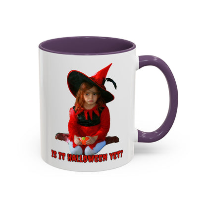 Is it Halloween yet? White Accent Mug by CreepyCrafts.boo