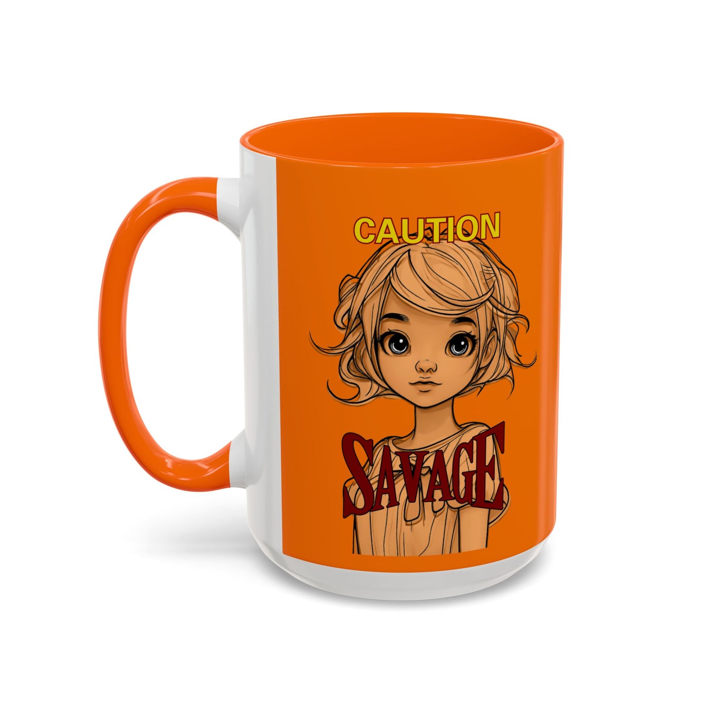 Caution, Savage Orange Accent Mug by cypherpunkgear.com