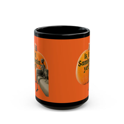 Is It Samhain Yet? Skeleton's Giant Pumpkin Orange Mug by CreepyCrafts.boo