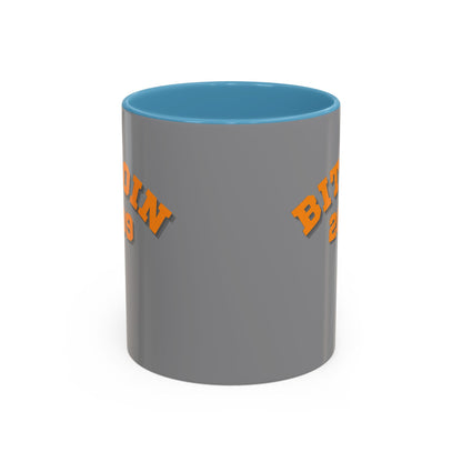 Bitcoin 2009 Grey Accent Mug by cypherpunkgear.com