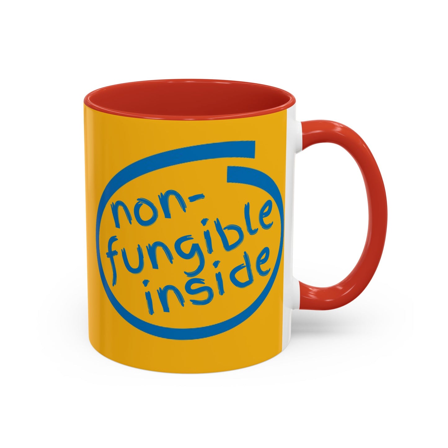 Non-Fungible Inside Yellow Accent Mug by cypherpunkgear.com