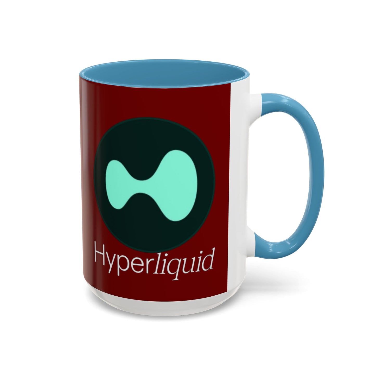 Hyperliquid White font Red Accent Mug by cypherpunkgear.com
