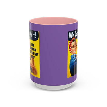 I Am Woman Watch Me Vote Rosie Light Purple Accent Mug by cypherpunkgear.com