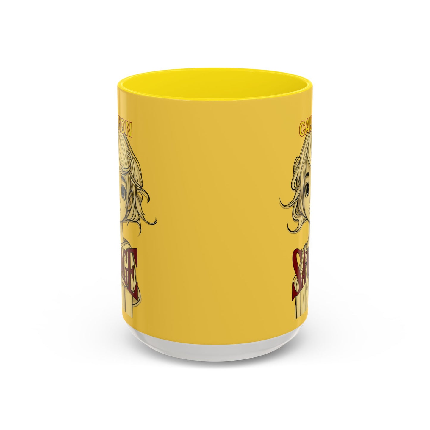 Caution, Savage Yellow Accent Mug by cypherpunkgear.com