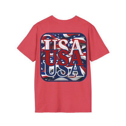 2-sided RED White and Blue USA Patriot LTcolors Unisex T-Shirt by cypherpunkgear