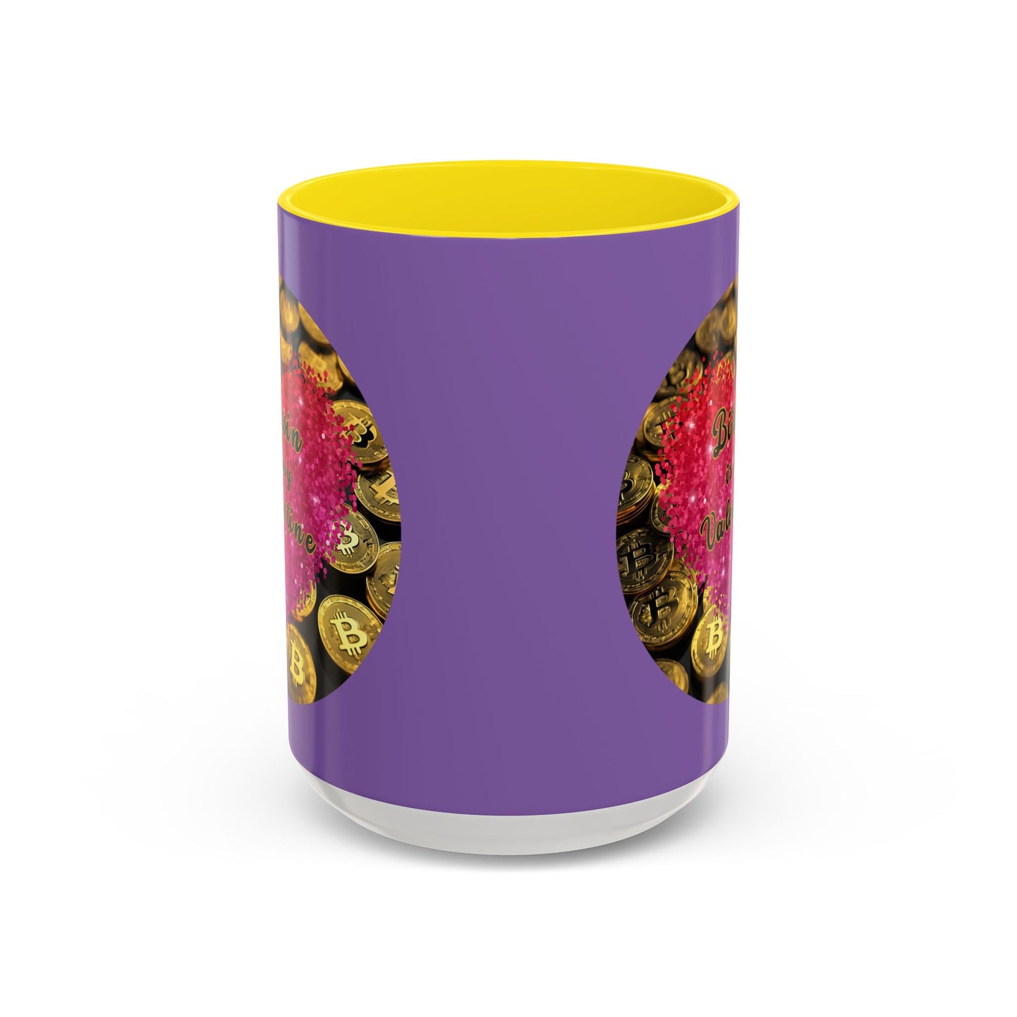 Bitcoin is My Valentine Light Purple Accent Mug by cypherpunkgear.com