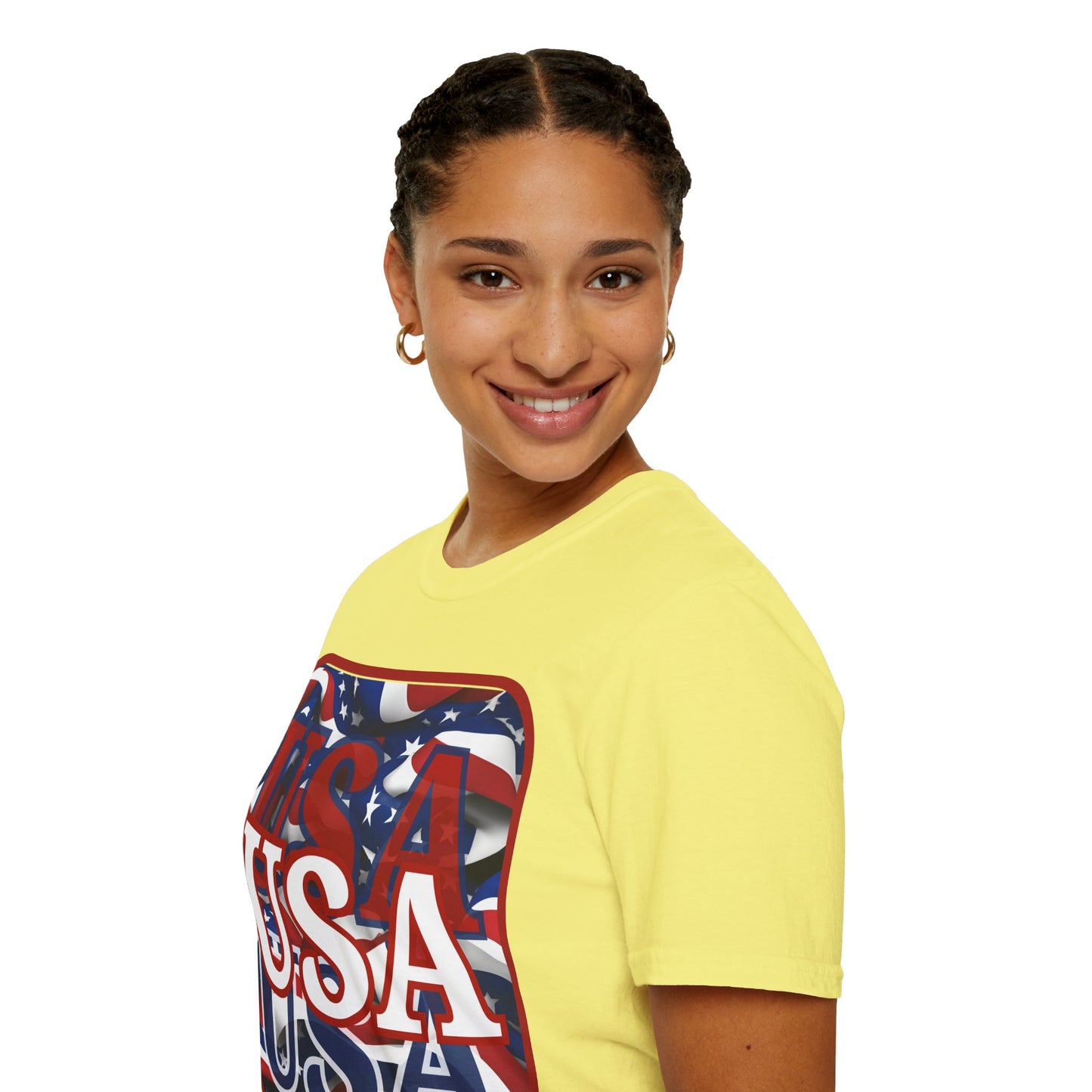 ¡EE.UU! ¡EE.UU! ¡EE.UU! ¡Patriota por cypherpunkgear! Camiseta unisex de estilo suave