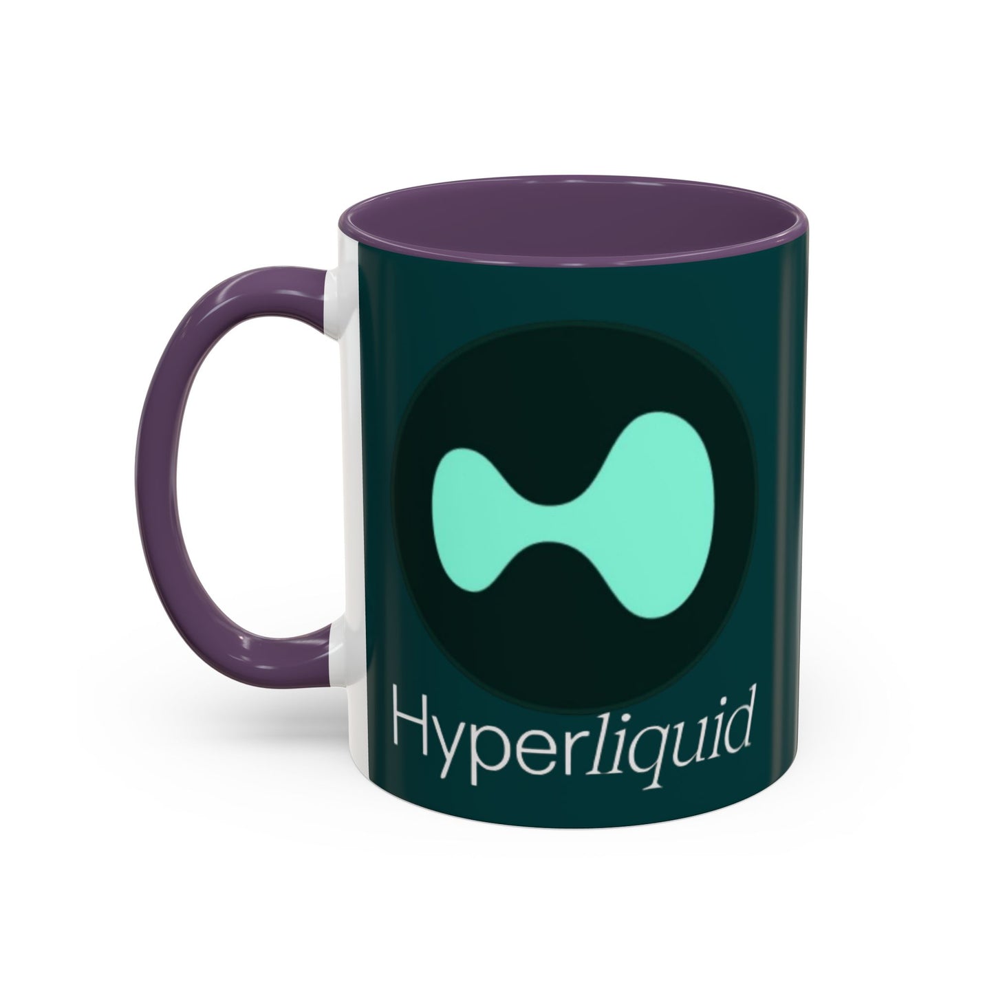 Hyperliquid White font Dark Hyperliquid Accent Mug by cypherpunkgear.com