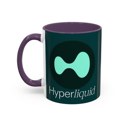 Hyperliquid White font Dark Hyperliquid Accent Mug by cypherpunkgear.com
