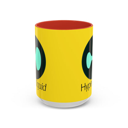 Hyperliquid Black font Yellow Accent Mug by cypherpunkgear.com