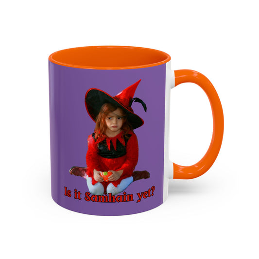 Is it Samhain yet? Light Purple Accent Mug by CreepyCrafts.boo