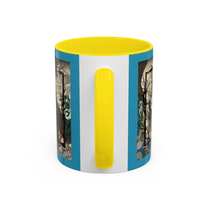 Yōkai Happy Halloween Turquoise Accent Mug by CreepyCrafts.boo