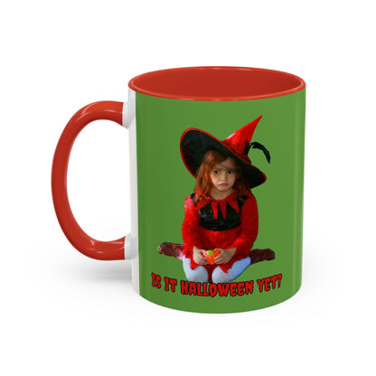Is it Halloween yet? Green Accent Mug by CreepyCrafts.boo