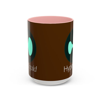 Hyperliquid White font Brown Accent Mug by cypherpunkgear.com