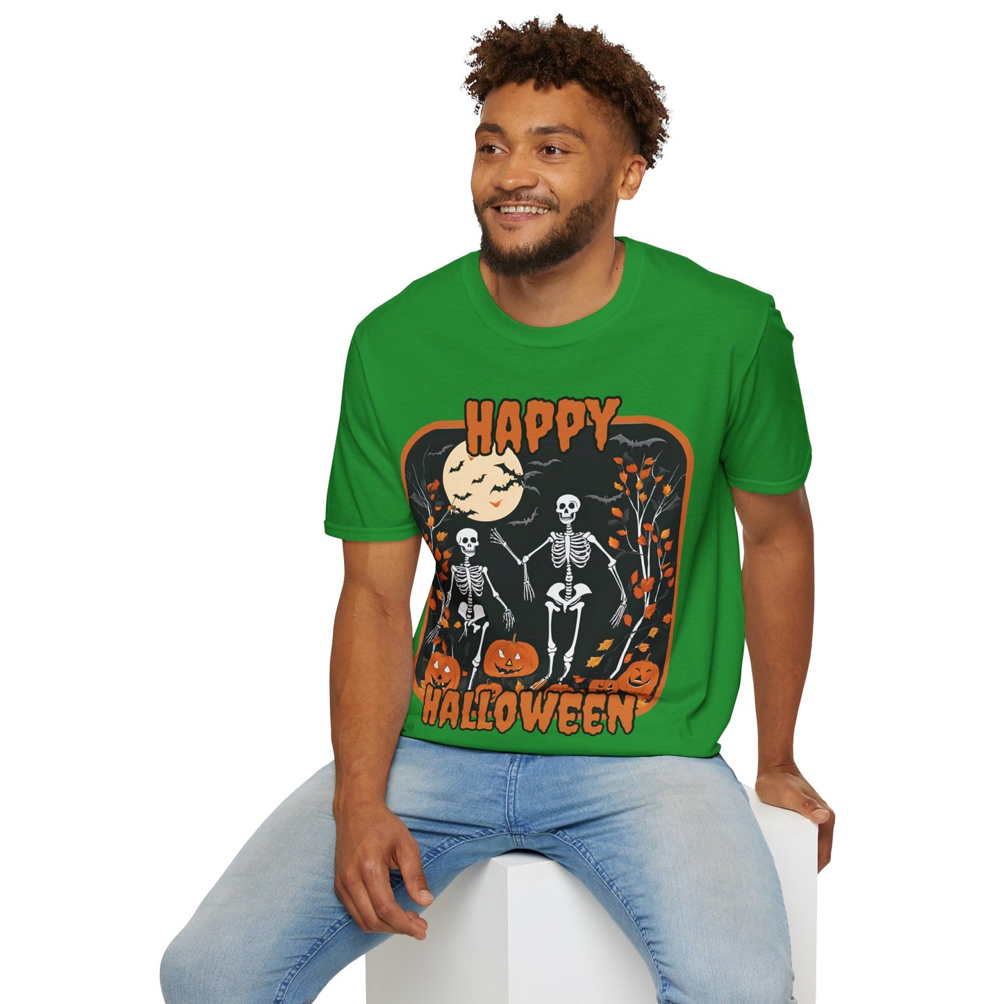 Spooktacular Skeletons of Halloween Dark colors Unisex T-shirt by CreepyCrafts.boo