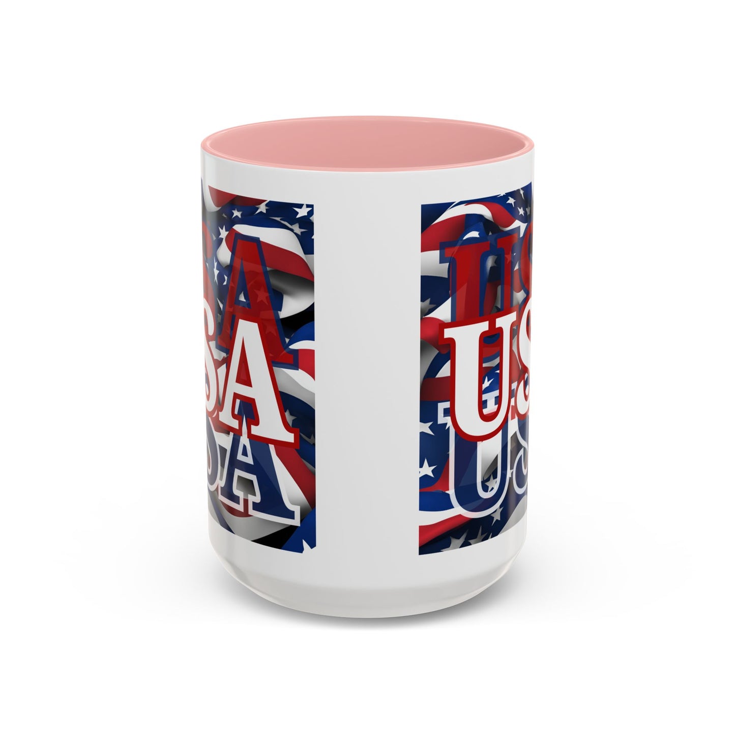 USA White font Center Patriot Accent Mug by cypherpunkgear.com