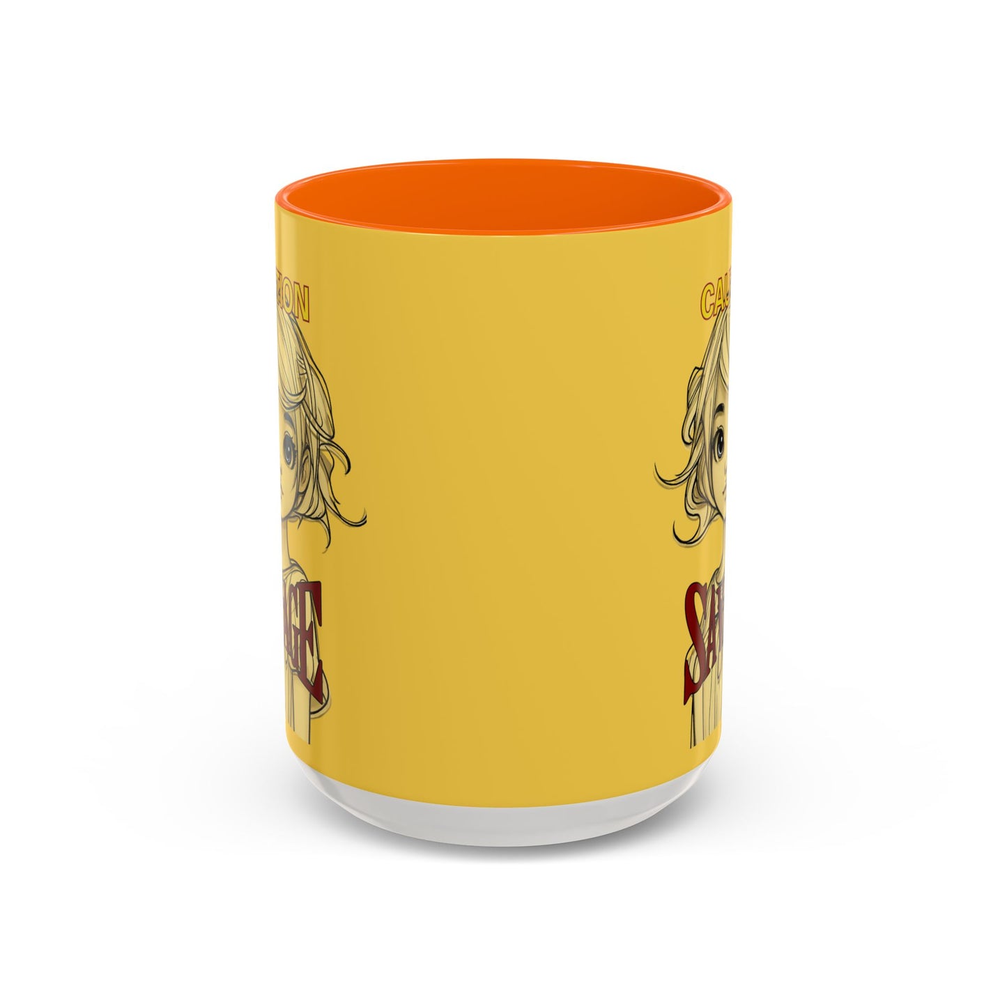 Caution, Savage Yellow Accent Mug by cypherpunkgear.com
