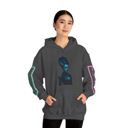 Neon Bride of Frankenstein Hoodie Unisex Hooded Sweatshirt by CreepyCrafts.boo