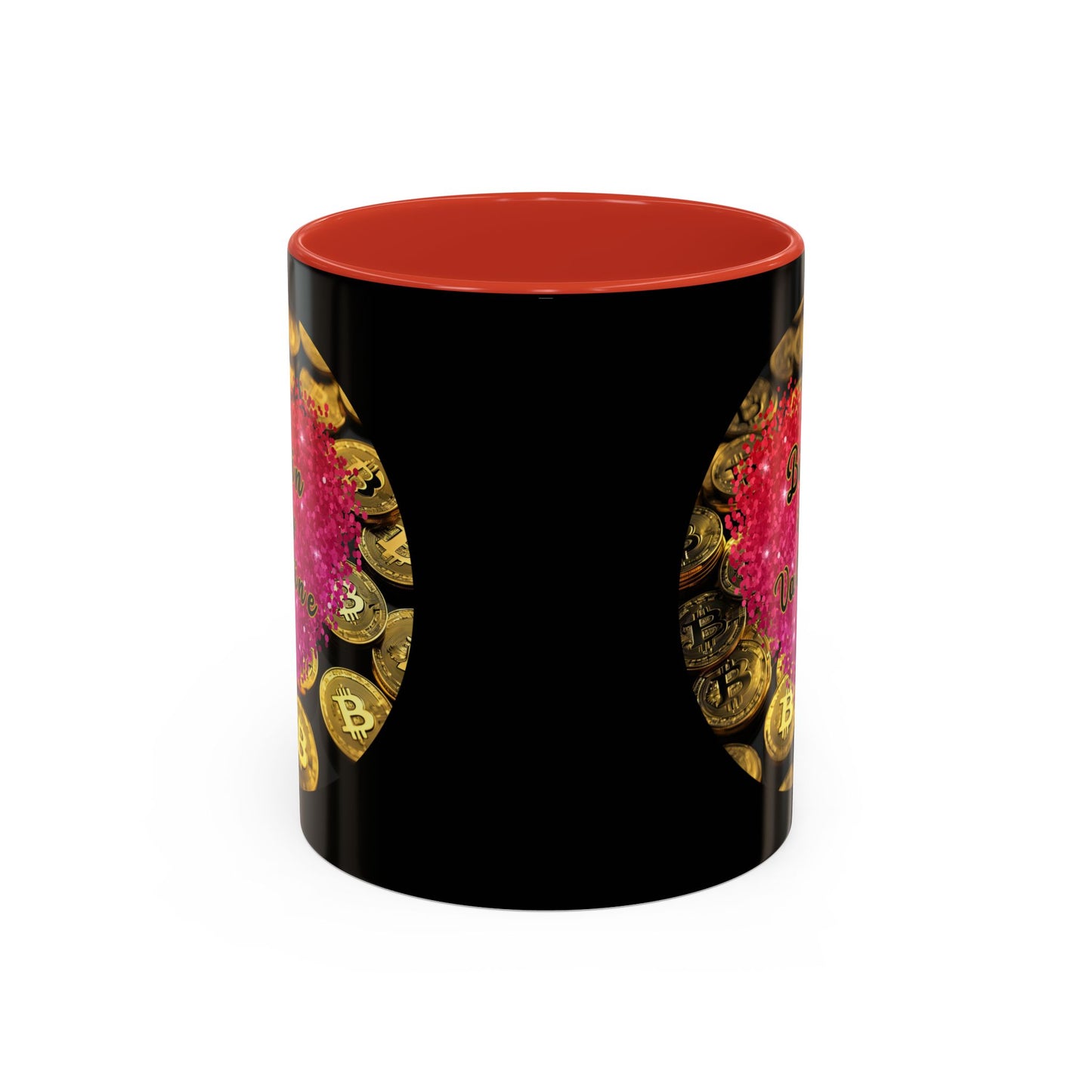 Bitcoin is My Valentine Black Accent Mug by cypherpunkgear.com