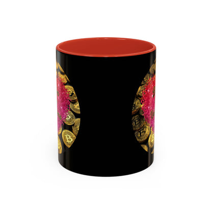 Bitcoin is My Valentine Black Accent Mug by cypherpunkgear.com