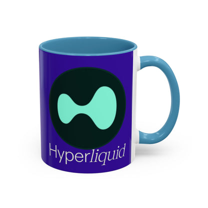 Hyperliquid White font Dark Purple Accent Mug by cypherpunkgear.com