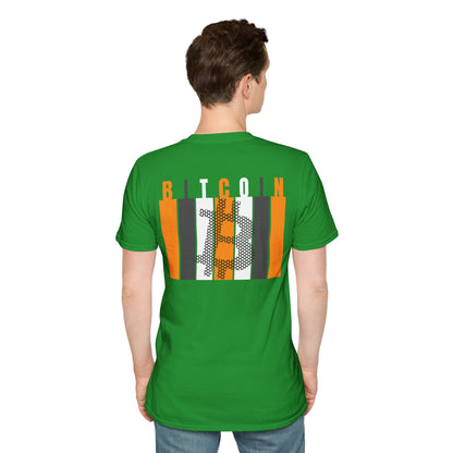2-sided, Bitcoin (BTC) Decentralized Freedom Dark colors Unisex T-Shirt by cypherpunkgear.com
