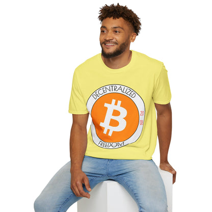 Bitcoin Decentralized Freedom LTcolors Unisex T-Shirt by cypherpunkgear.com