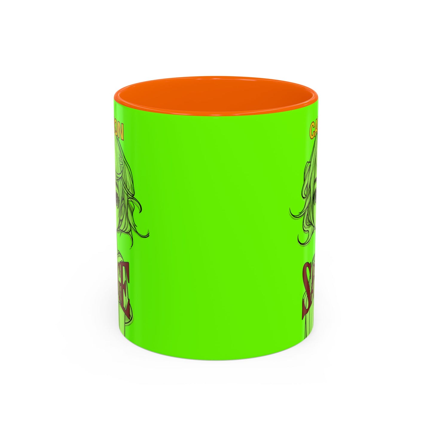 Caution, Savage Light Green Accent Mug by cypherpunkgear.com