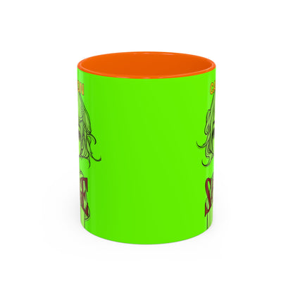 Caution, Savage Light Green Accent Mug by cypherpunkgear.com