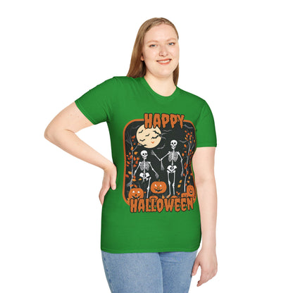 Spooktacular Skeletons of Halloween Dark colors Unisex T-shirt by CreepyCrafts.boo
