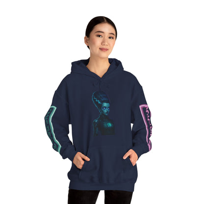 Neon Bride of Frankenstein Hoodie Unisex Hooded Sweatshirt by CreepyCrafts.boo