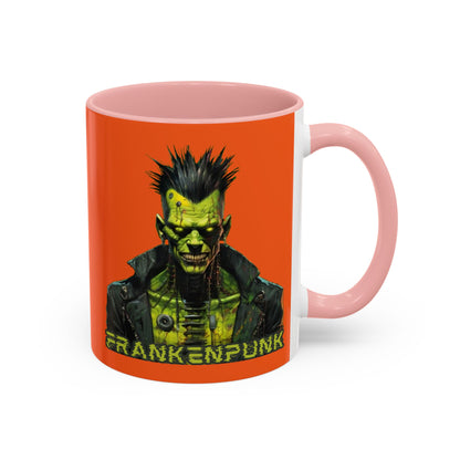 Frankenpunk Orange Accent Mug by CreepyCrafts.boo