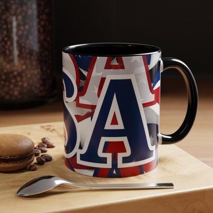 USA! USA! USA BLfont Patriot Accent Mug by cypherpunkgear