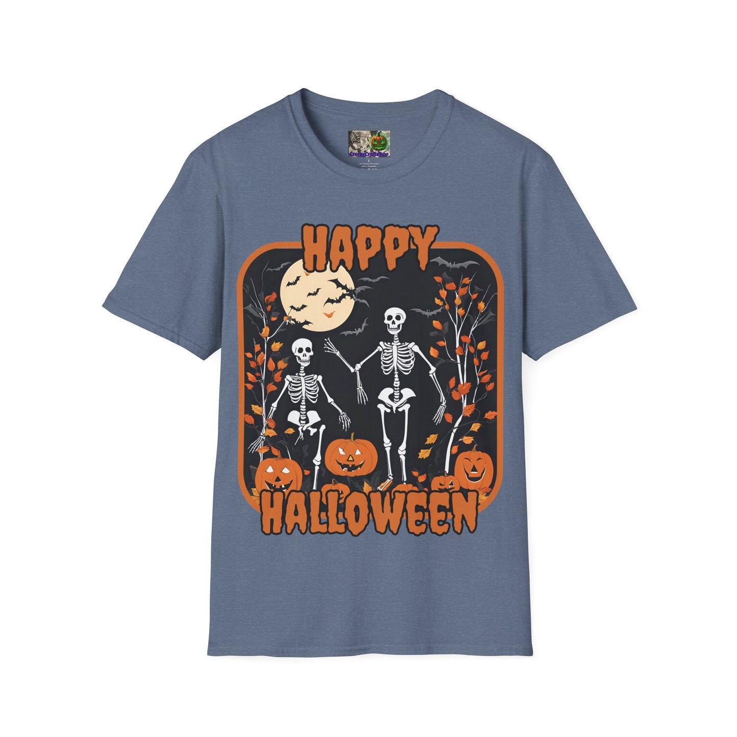 Spooktacular Skeletons of Halloween Dark colors Unisex T-shirt by CreepyCrafts.boo
