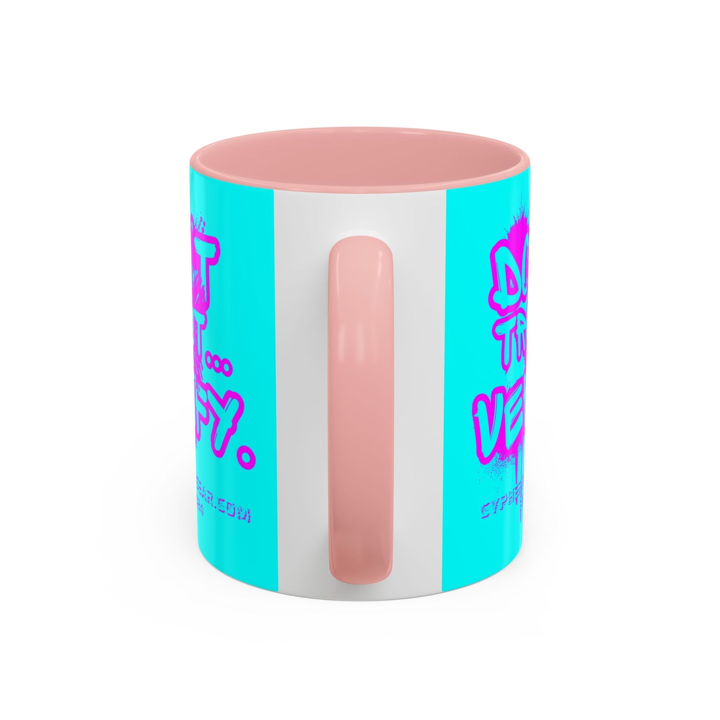 Don't Trust...Verify. Cyan Accent Mug by cypherpunkgear.com