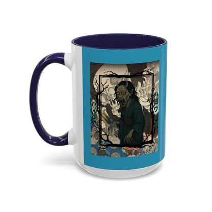 Yōkai Happy Halloween Turquoise Accent Mug by CreepyCrafts.boo