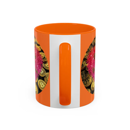 Bitcoin is My Valentine Orange Accent Mug by cypherpunkgear.com
