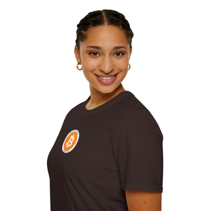 2-sided, Bitcoin (BTC) Decentralized Freedom Dark colors Unisex T-Shirt by cypherpunkgear.com