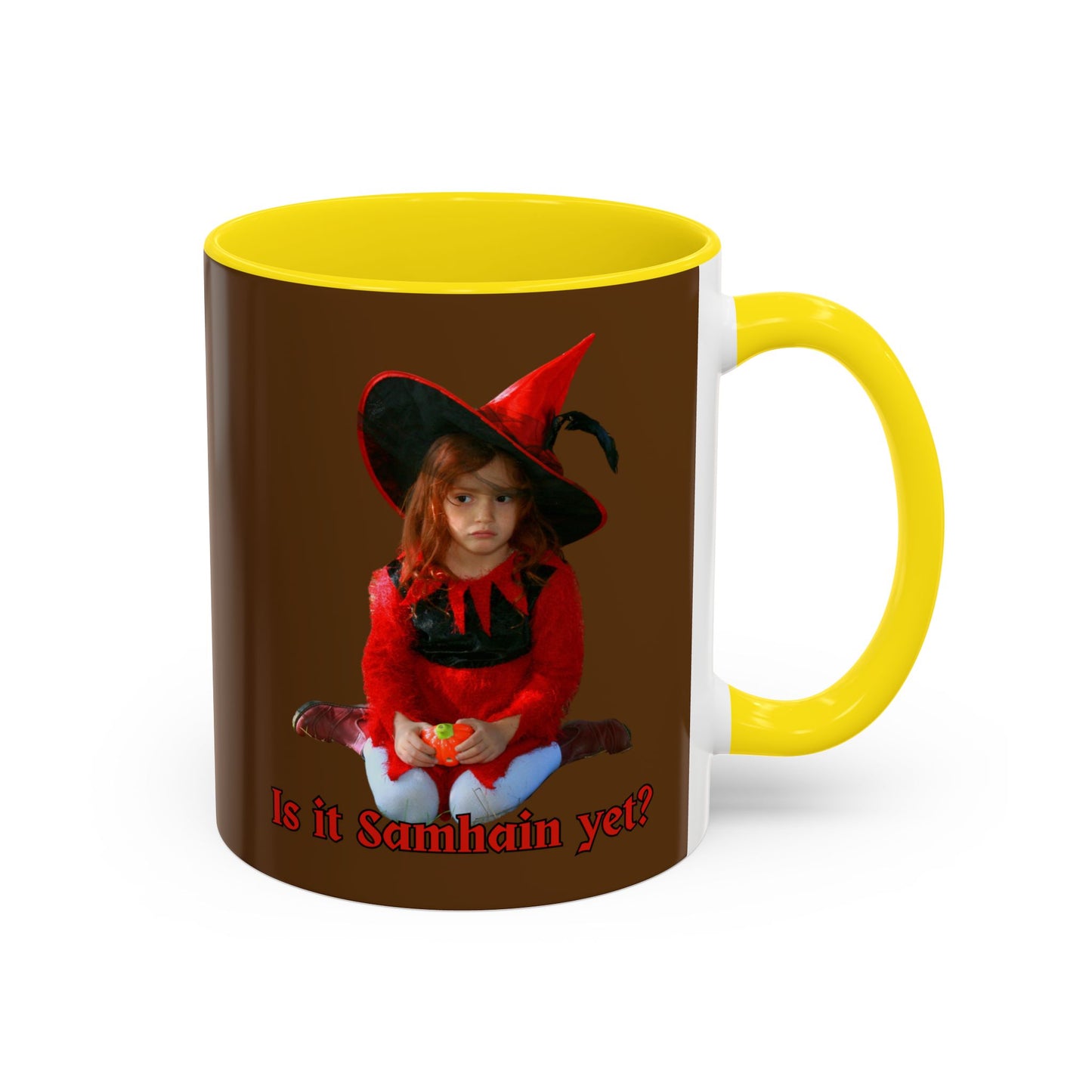 Is it Samhain yet? Brown Accent Mug by CreepyCrafts.boo