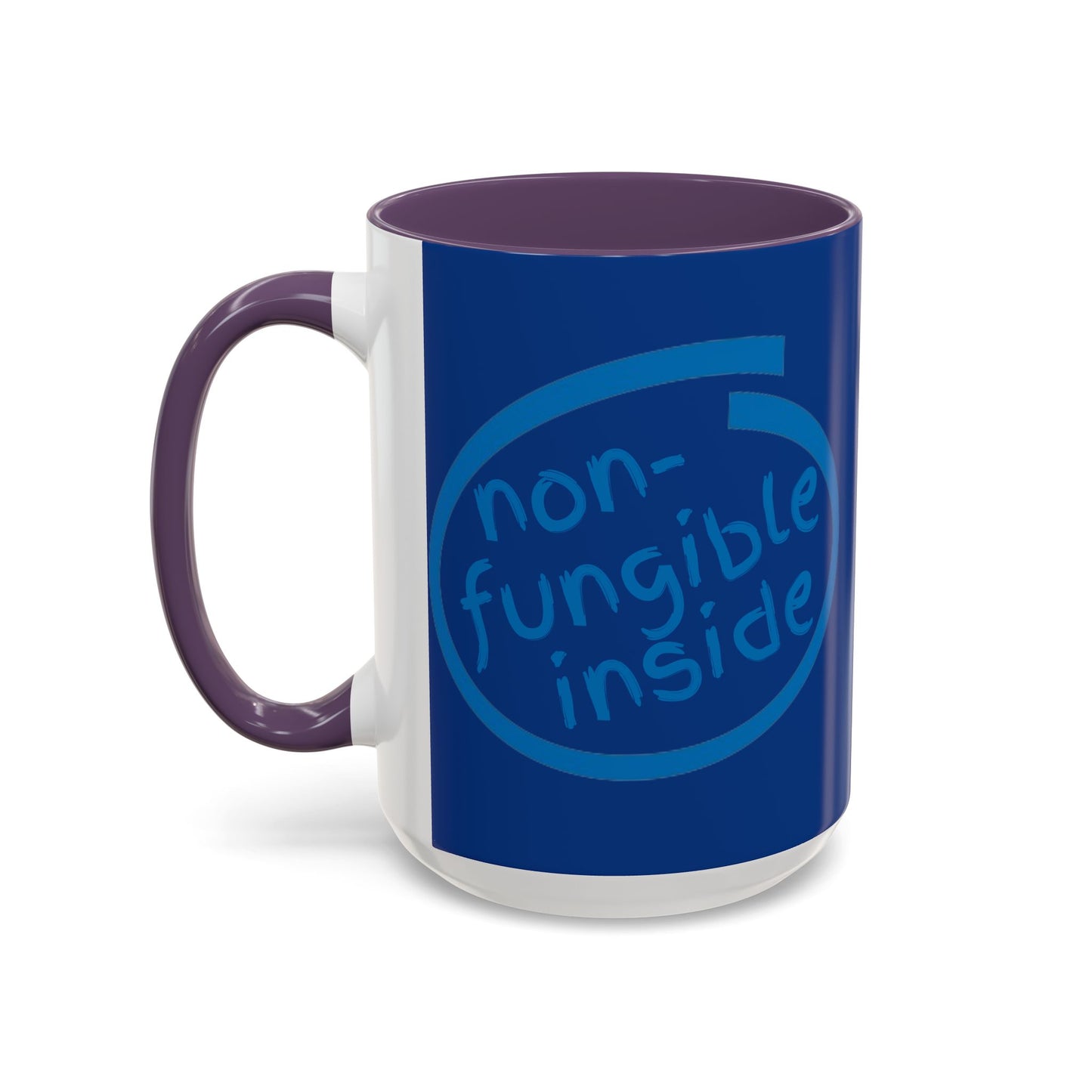 Non-Fungible Inside Dark Blue Accent Mug by cypherpunkgear.com